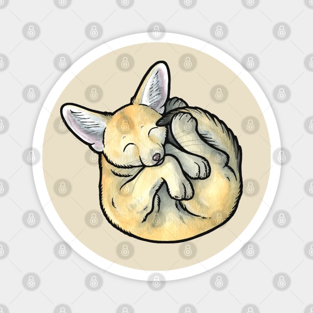 Fennec fox cub Magnet by animalartbyjess